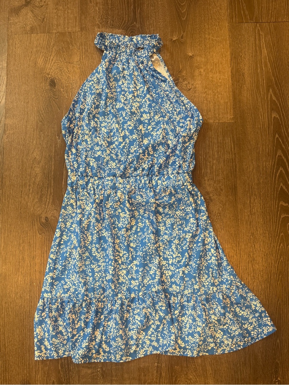 Amazon Blue Floral Halter Dress